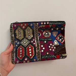 Forever 21 Embroidered Beaded Clutch / Pouch